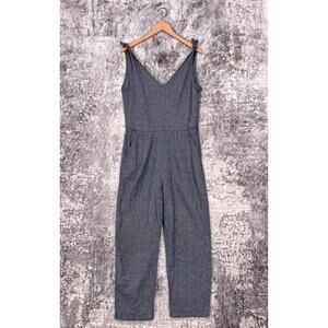 Loup Jumpsuit Medium Womens Indigo Blue Woven Coverall Tie Strap